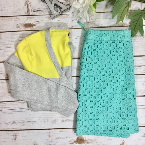 J. Crew Dresses & Skirts - Turquoise J.Crew eyelet lace mini skirt