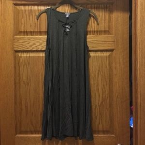 American Eagle Aerie Grey Lace Up Swim Coverup