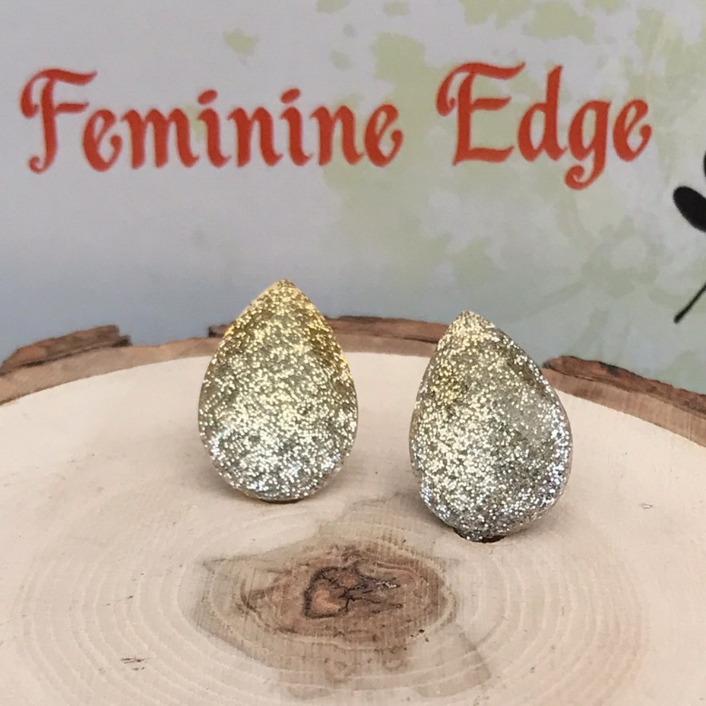Gold & Silver Teardrop Studs