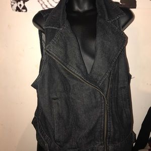 Charcoal denim vest
