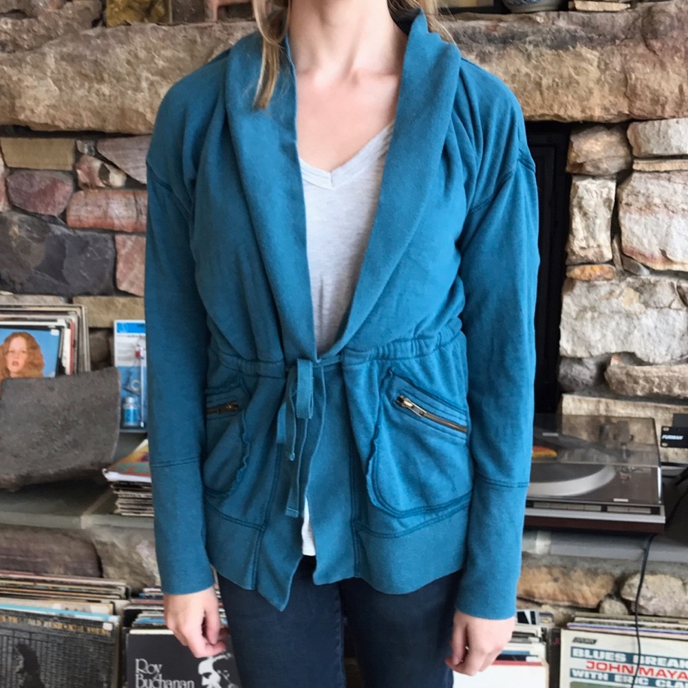 Caslon Drapey Tie-closure Sweatshirt Jacket