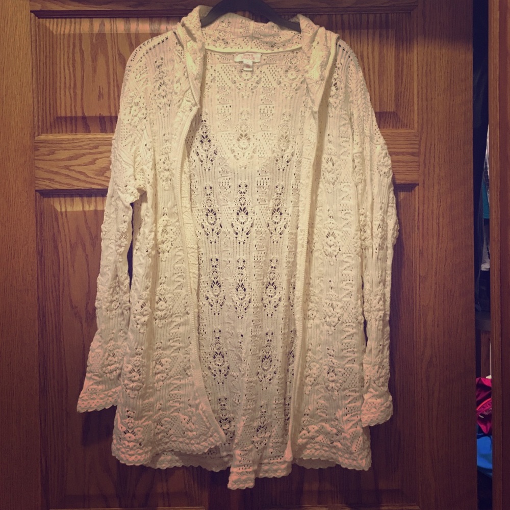 Cream Hooded Cardigan