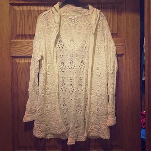 Cream Hooded Cardigan