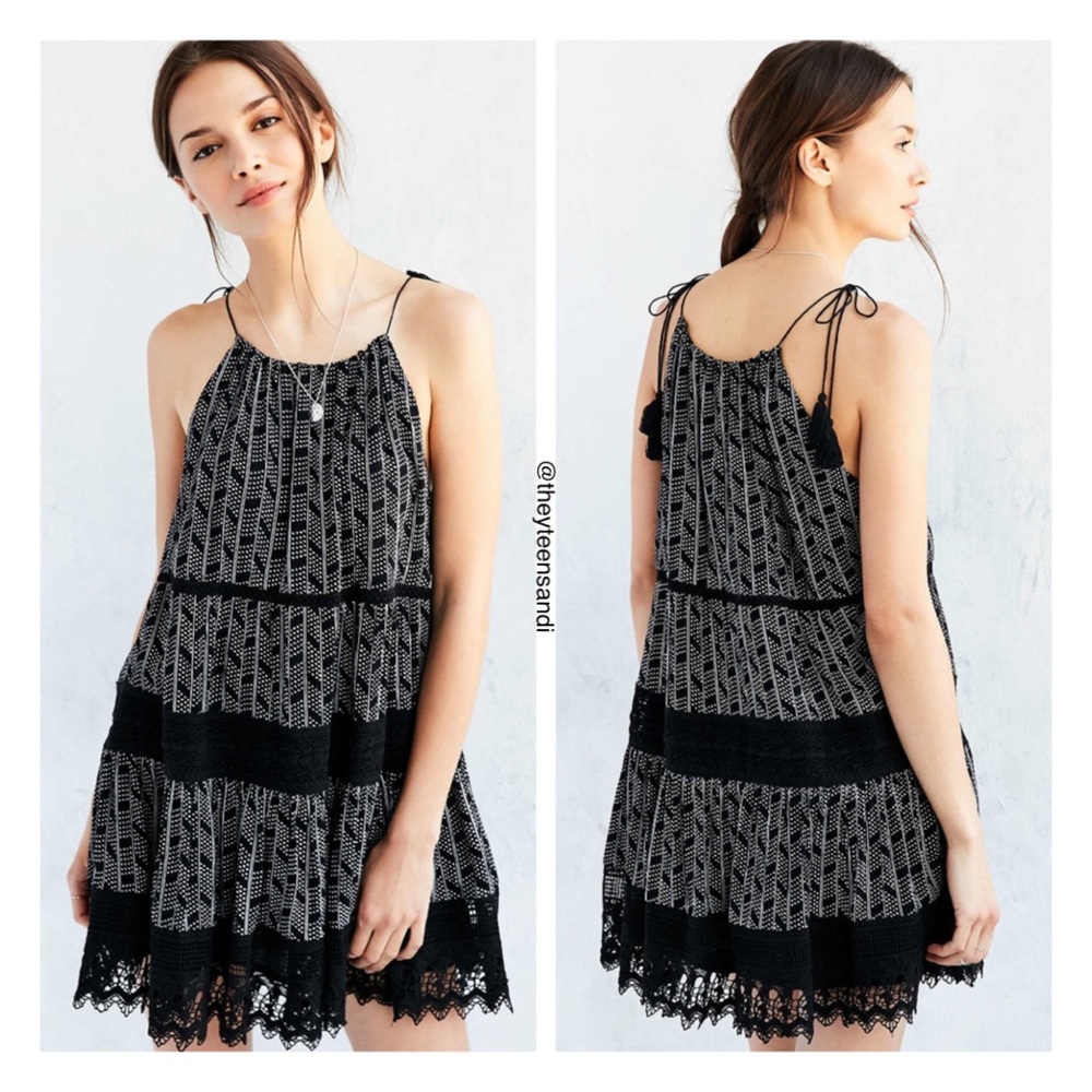 Urban Outfitters La Palma Crochet Inset Mini Dress