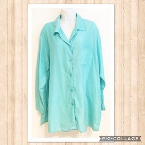 Diane Von Furstenberg Blue Silk Button Up Diane Von Furstenberg Blue Silk Button Up