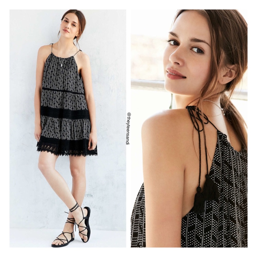 Urban Outfitters La Palma Crochet Inset Mini Dress