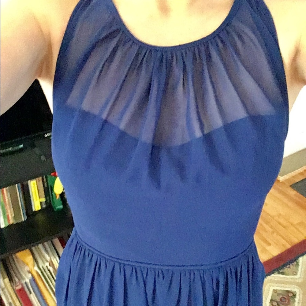 Bill Levkoff Marine Blue Bridesmaid Dress
