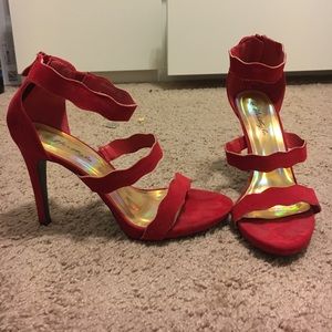 Red Heels (4.5inch heel) with Curvy Straps
