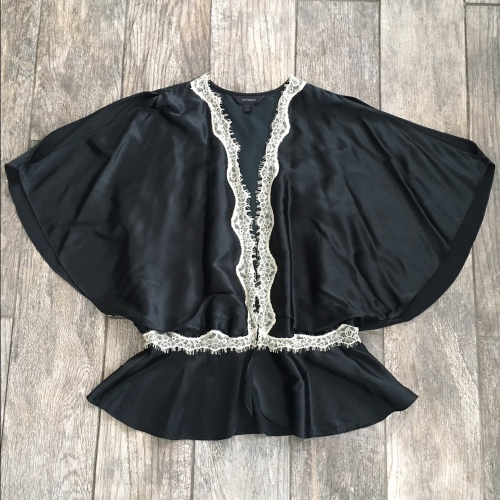 Silk black top