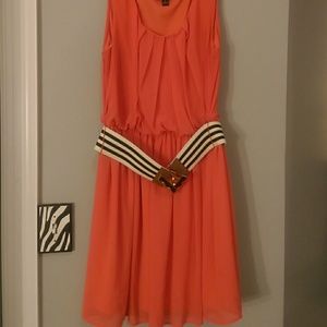 (L) Peach Dress with belt