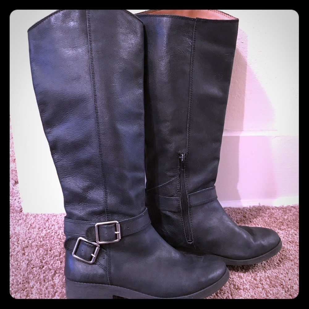 Lucky Brand Tall Black Leather Boots