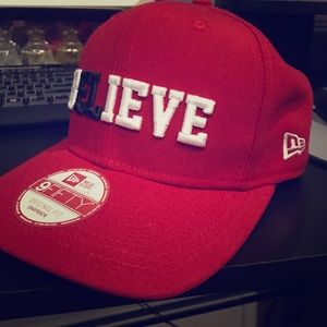 Ppw new era red believe hat
