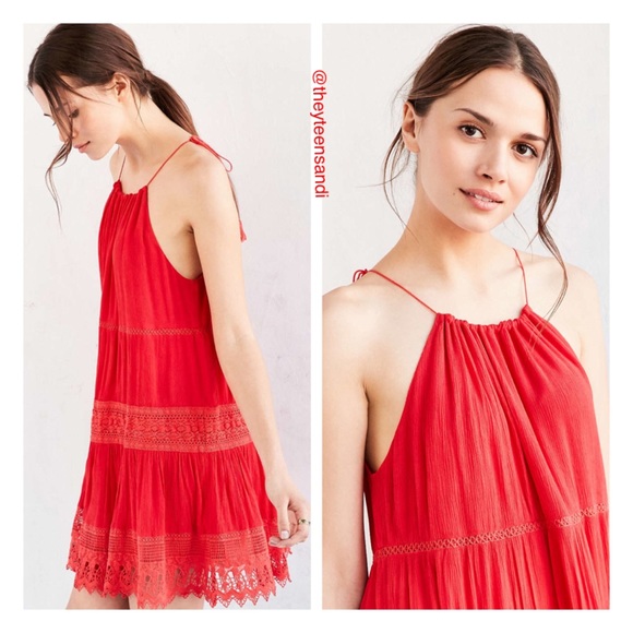 Urban Outfitters La Palma Crochet Inset Mini Dress - Picture 3 of 3