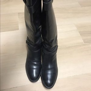 Cole Haan black leather high boots