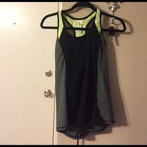 Neon and black athletic tank