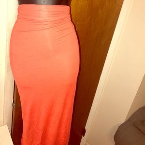 Coral maxi skirt