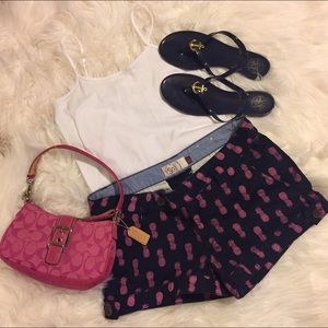🍍Pink Pineapple🍍 Navy Shorts NWOT