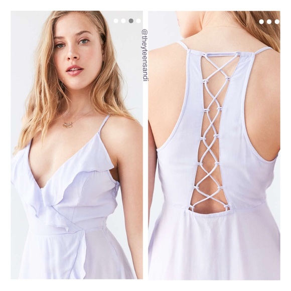 Urban Outfitters Sabina Ruffle Wrap Mini Dress - Picture 3 of 3