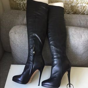 Casadei over the knee leather boot sz 36