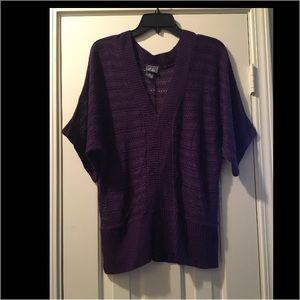 Knit Short Sleeve V-Neck Sweater