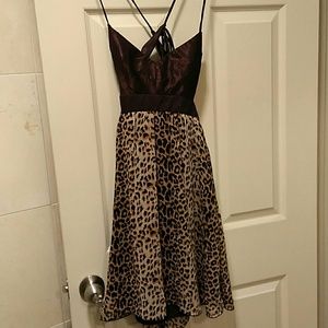 Brown leopard print dress