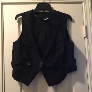 Black One Button Vest