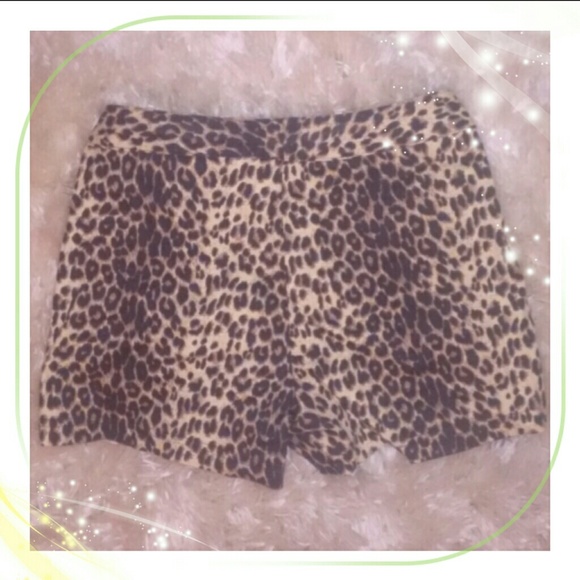 High Waist Stretch Cheetah leopard hot pant shorts - Picture 2 of 3