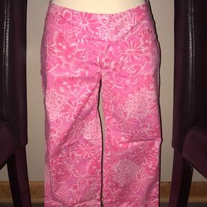 Lilly Pulitzer Pink Floral Capris size 4