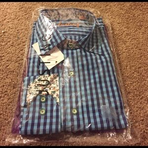 Blue checkered button down