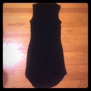 Black mini dress w choker collar detail