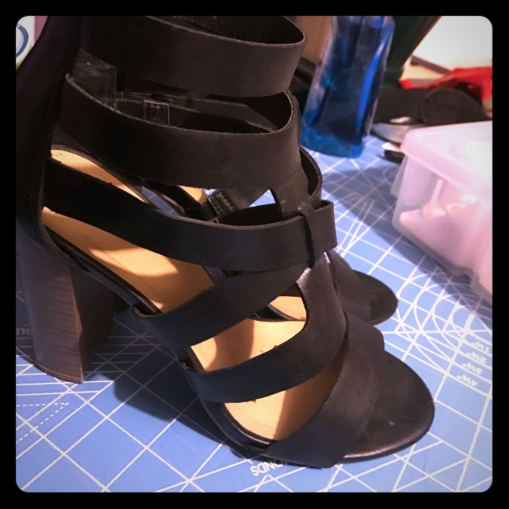 Strapped heeled sandals