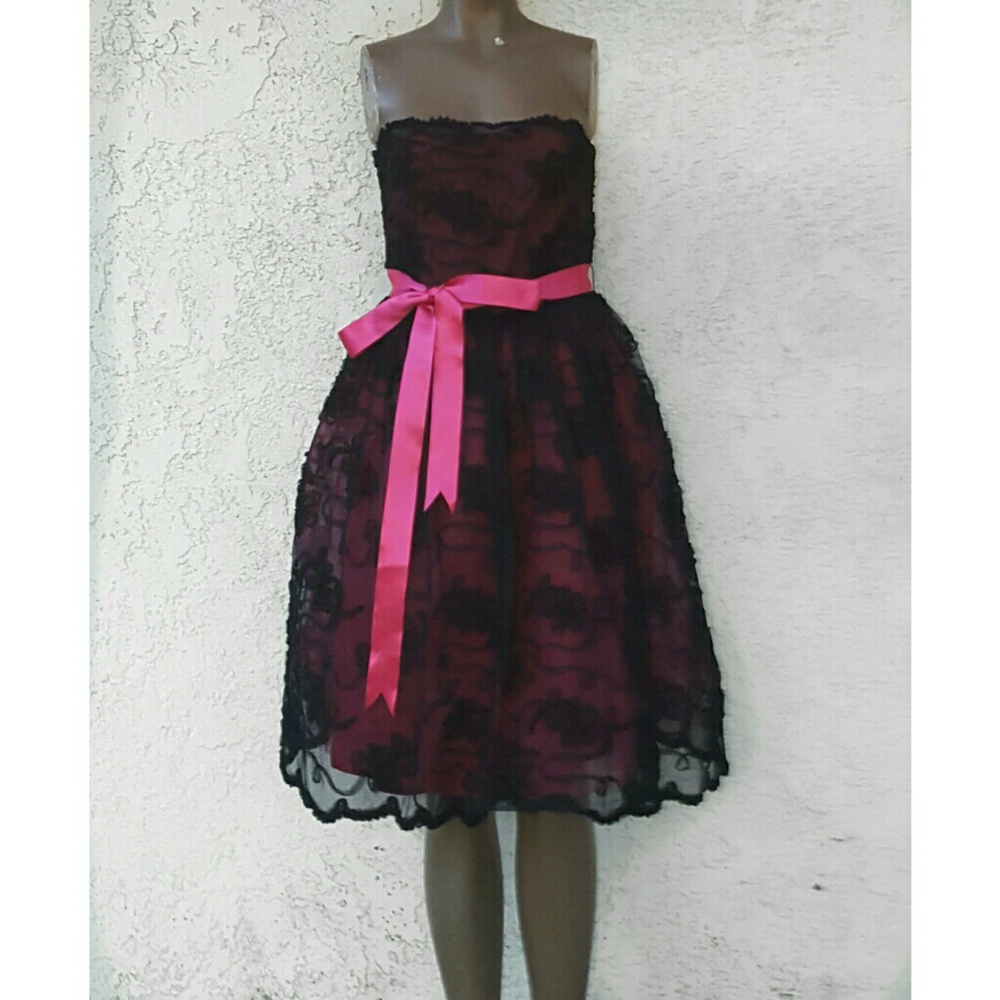 Formal Dress with Mesh Floral Overlay