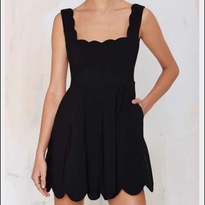 Nasty Gal Scallop Black Dress