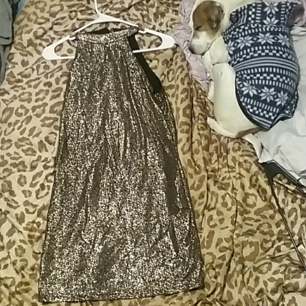 Black and Gold sparkle dress by One <3 clothing