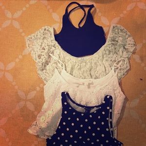 Lot of four crop tops