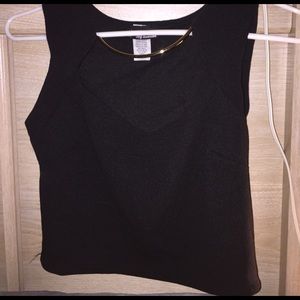 Black crop top with necklace