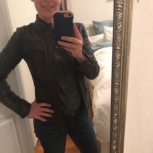 Mango "MNG" dark brown leather jacket - brand new!