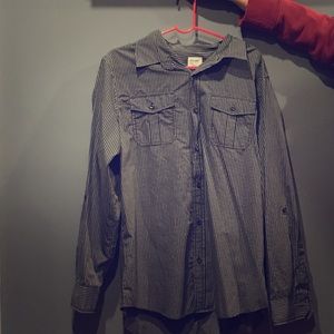 Pin stripe grey button down