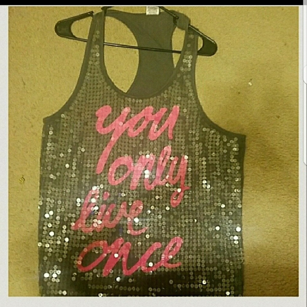2 Victoria secret sequence tank tops.