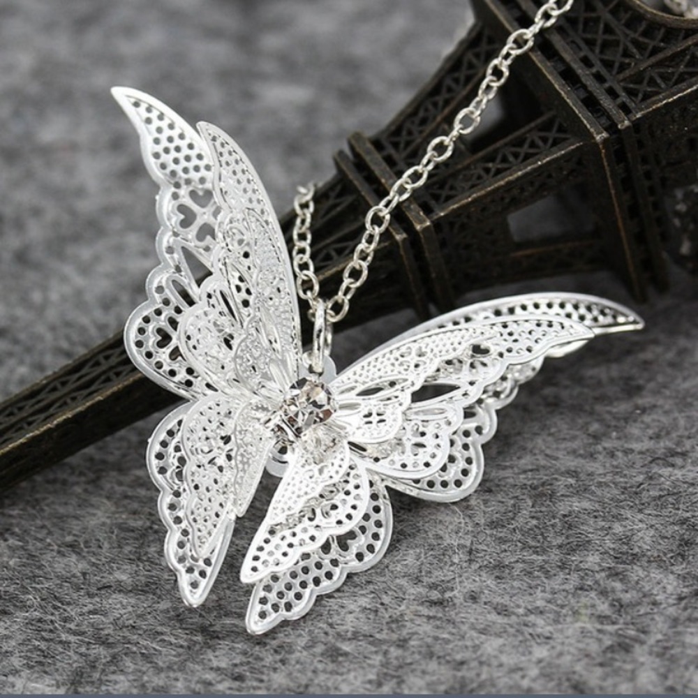 Sterling silver butterfly necklace