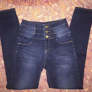 Refuge Dark Blue High Waisted Skinny Jeans