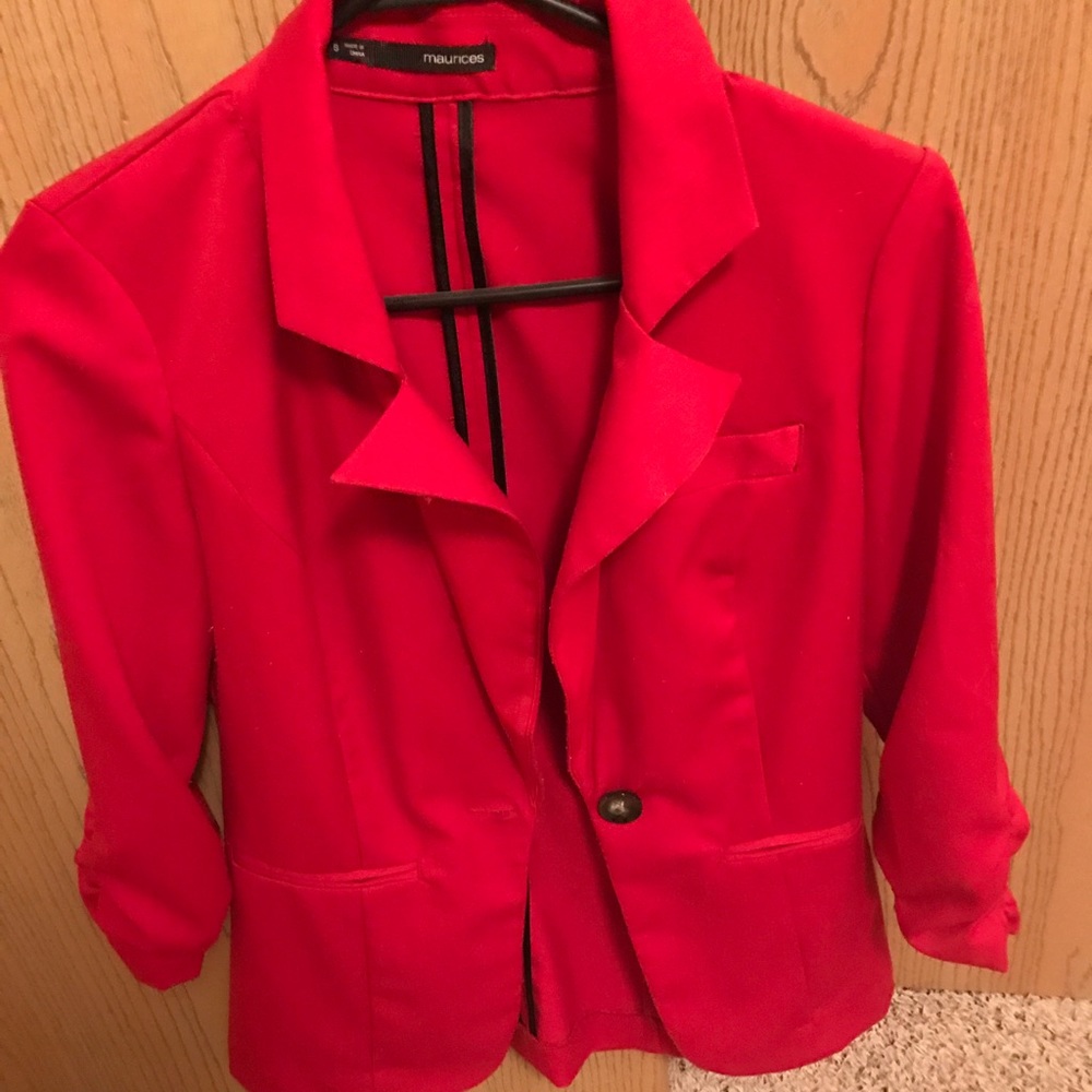 Red tailored blazer