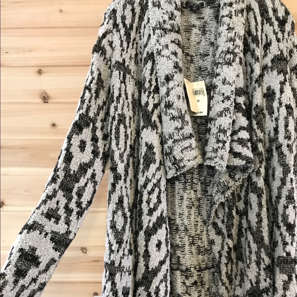 {Lucky Brand} Tribal Print Shawl Sweater