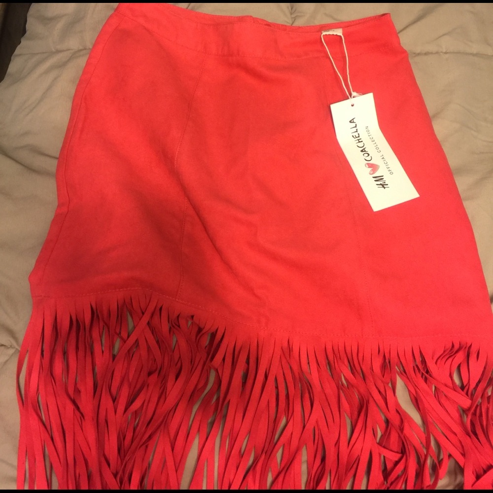 H&M Coachella fringe skirt. Brand new with tags