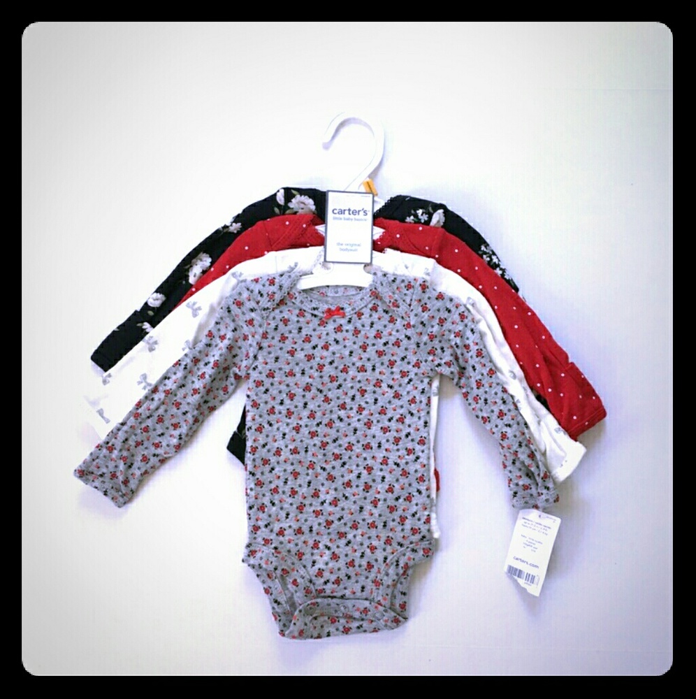 4 Carter's  original bodysuit w/mittens
