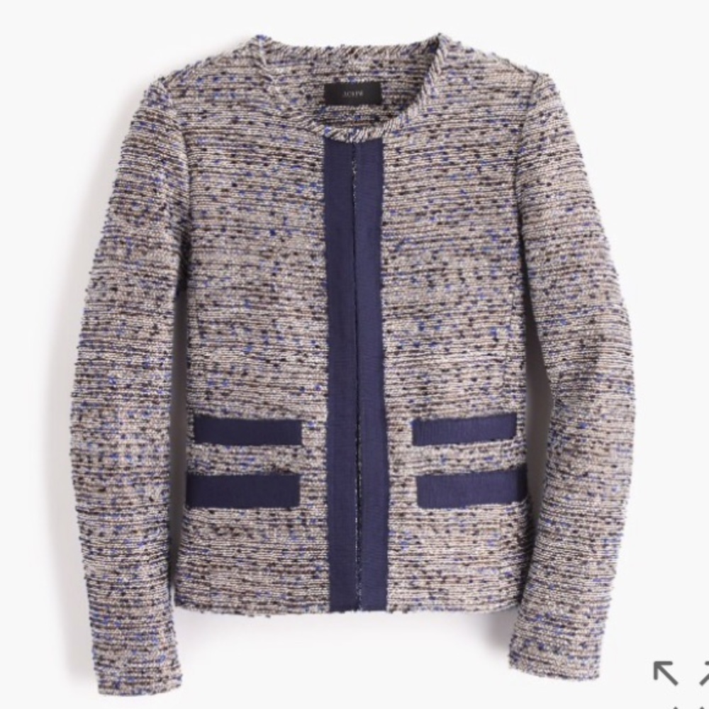 J. Crew Metallic Jacket with Grosgrain trim