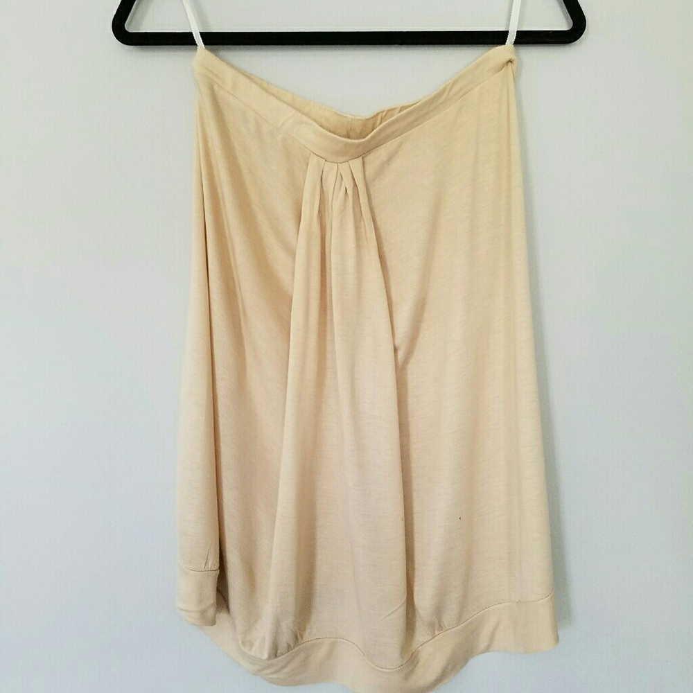 Cream blouson tube top