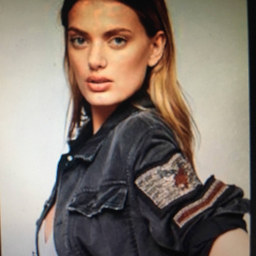 LOOKING FOR: FP embellished military shirt jacket