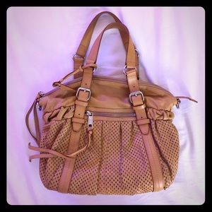 L.A.M.B. Perforated tan leather bag LAMB