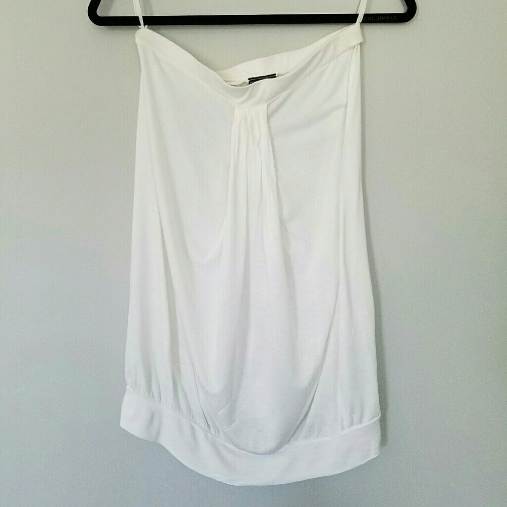 White blouson style tube top